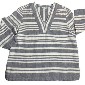 Boden Gray and White Striped Tunic
